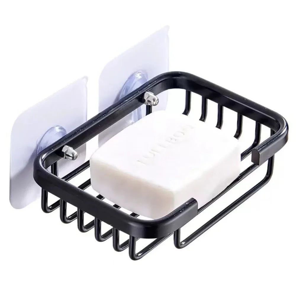 Gold Self Adhesive Soap Dish Holder - Hanging Drain Rack Shower