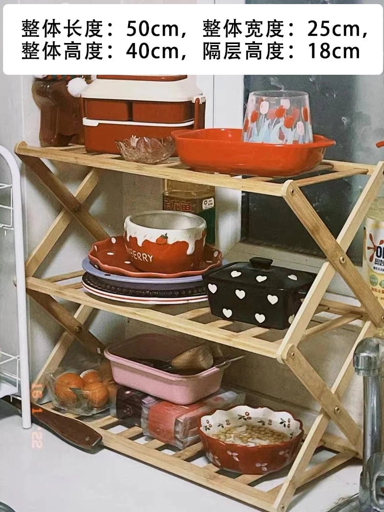 Multi-Tier Kitchen Storage Rack - Utensil Drying & Dish Organizer