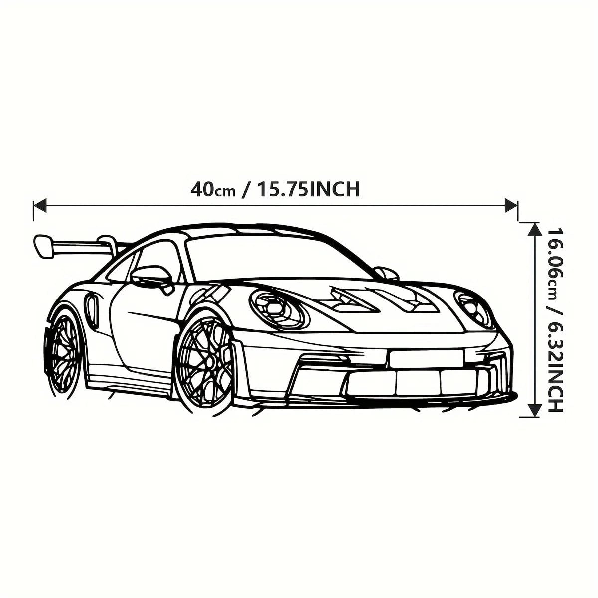 Metal Supercar Wall Art 15.75x6.32 Iron Racing Car Sculpture Decor