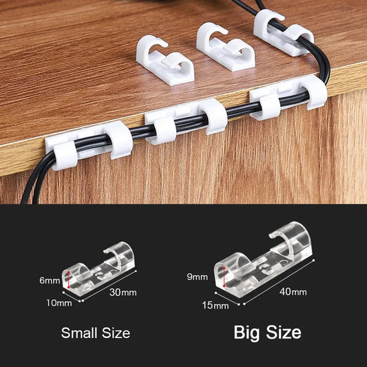 Self-Adhesive Cable Clips Organizer Wire Holder Cord Management