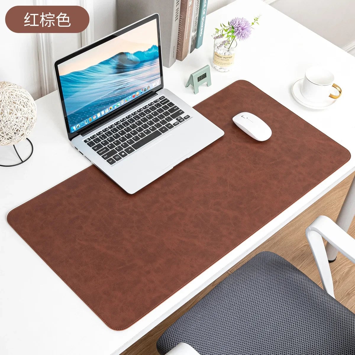 Large Waterproof PU Leather Desk Pad - Non-slip Mouse Mat Cover