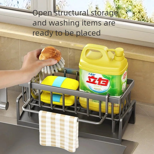 Tap-Mounted Kitchen Spice Rack with Drainage - Sink Organizer Shelf