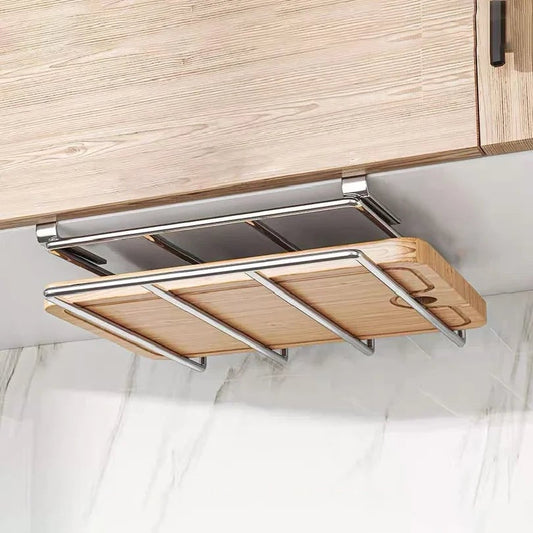 Stainless Steel Under Cabinet Cutting Board Organizer Holder
