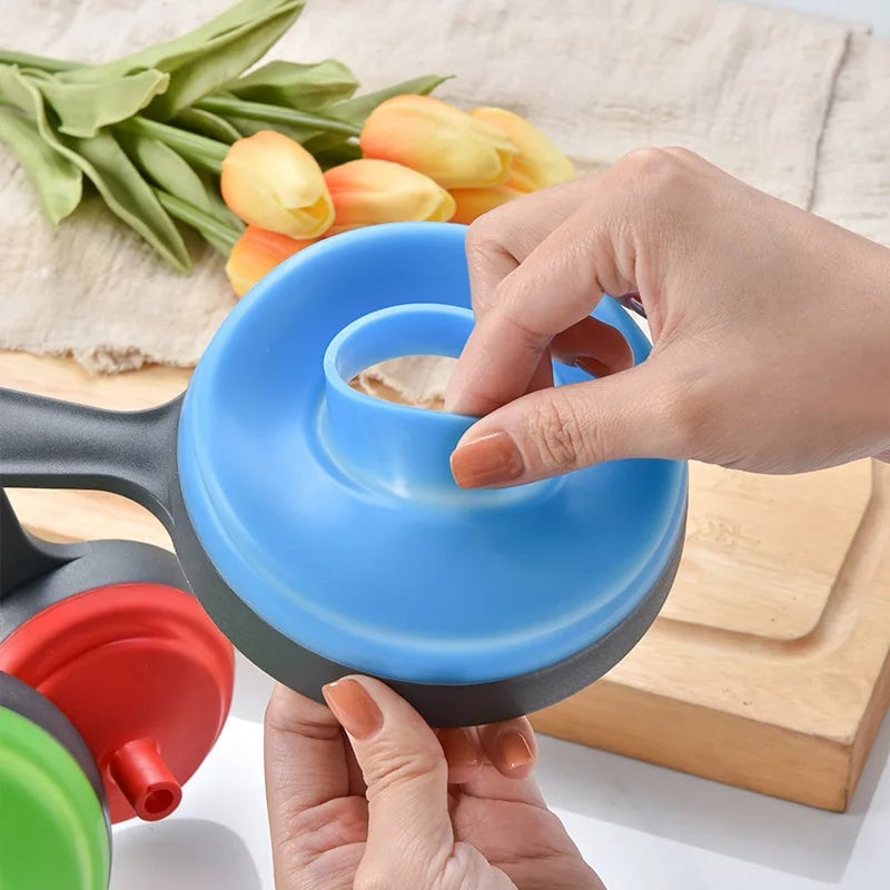 3pc Silicone Folding Funnel Set Wide Mouth Kitchen Liquid Powder