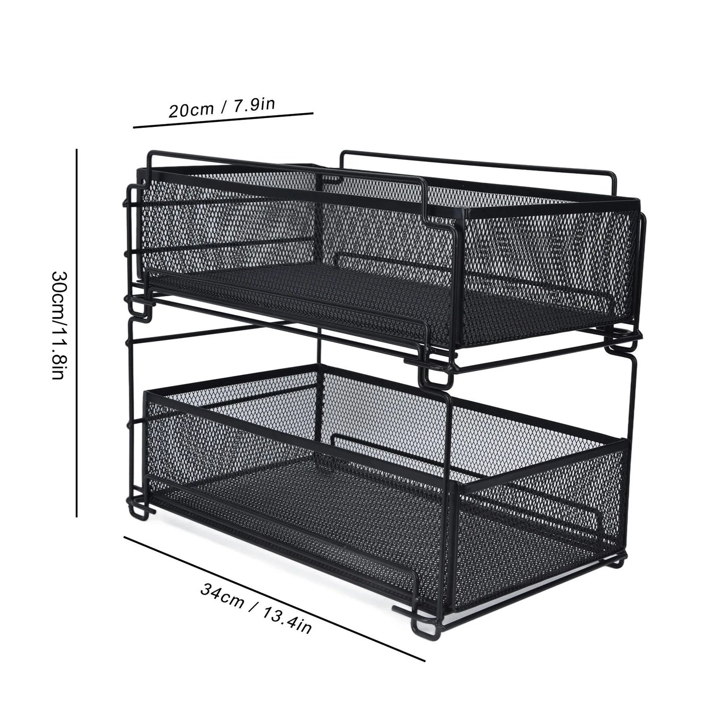 Sliding Under Sink Drawer Organizer - Pull Out Kitchen Storage Rack