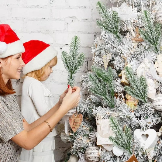 Artificial Snow Pine Branch Set - 5/10pcs Fake Pine Needles Garland