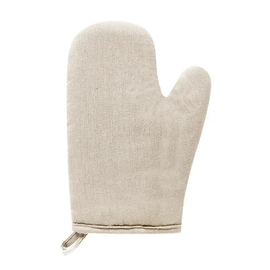 Heat-Resistant Linen Oven Mitts - High-Temperature Kitchen Gloves