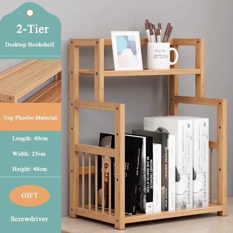 Wooden 3 Tier Bookshelf Storage Shelves Magazine Organizer Rack