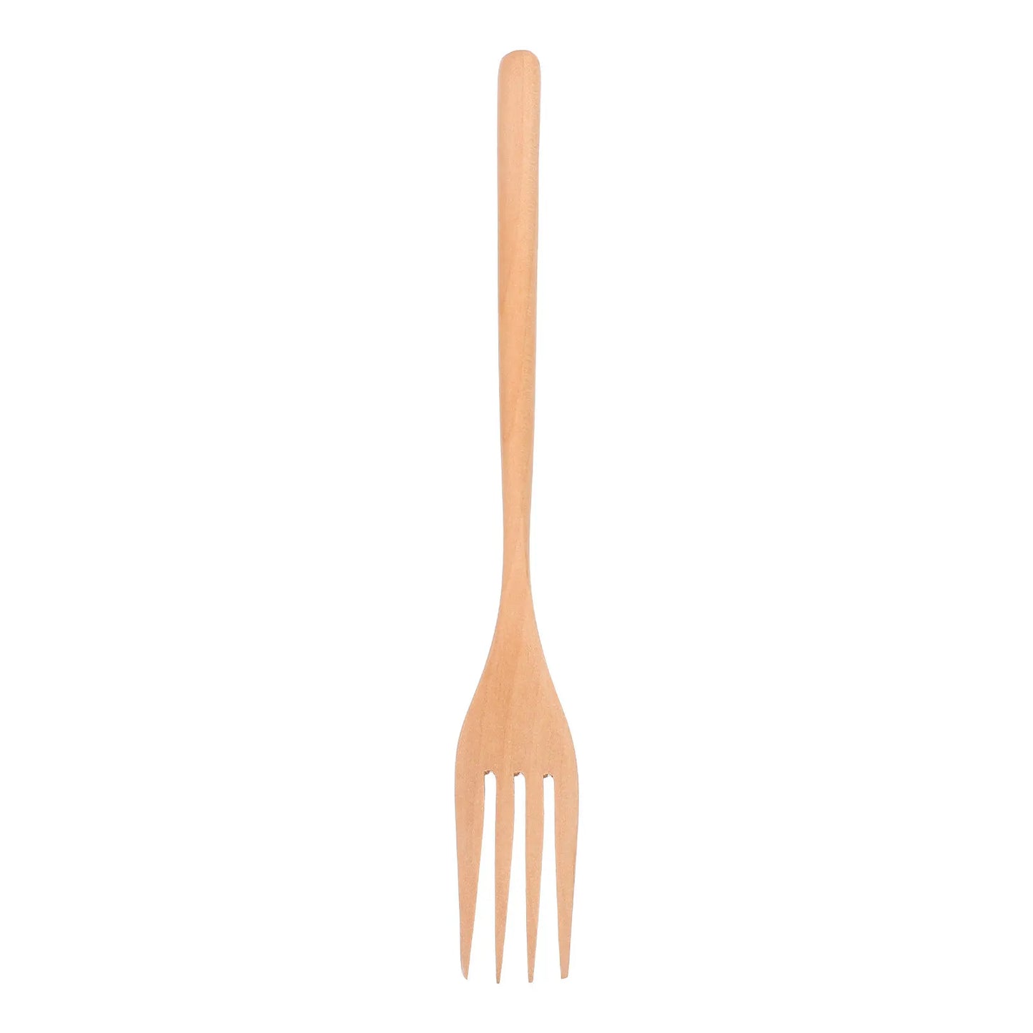 Long Handle Wooden Salad Fork - Kitchen Serving Utensil for Mixing