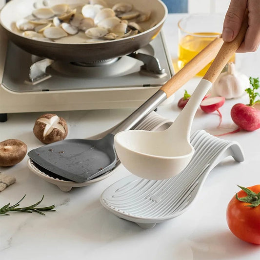 Heat-Resistant Silicone Kitchen Tray with Spatula & Spoon Set