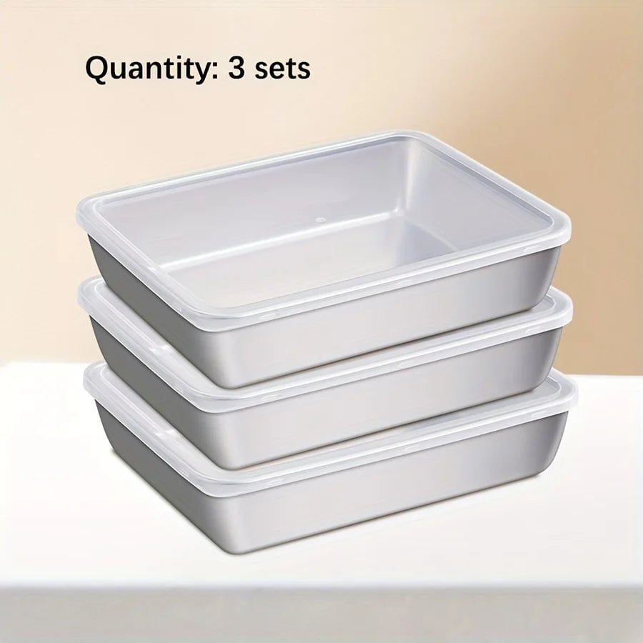 3-Piece Stainless Steel Airtight Food Storage Container Set BPA-Free