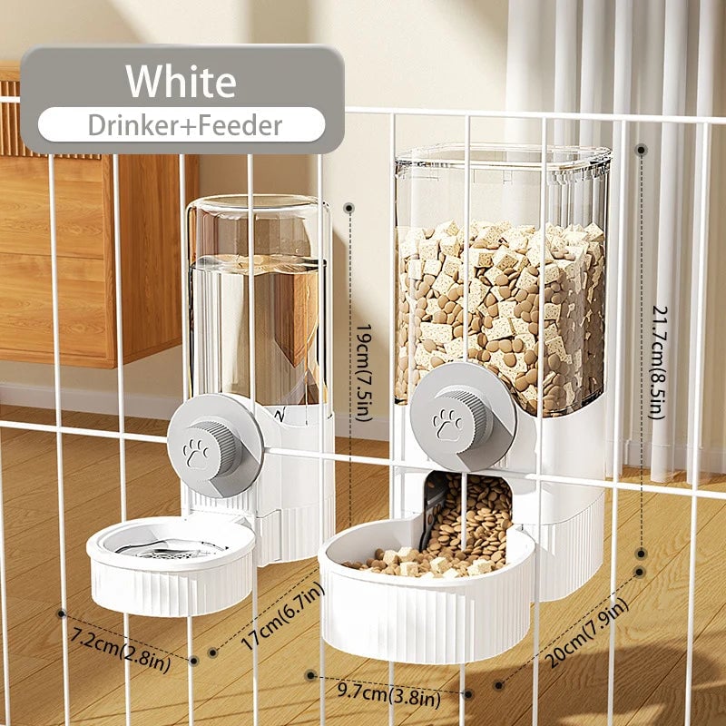 1.2L Automatic Pet Feeder Hanging Bowl for Small Dogs Cats Rabbits