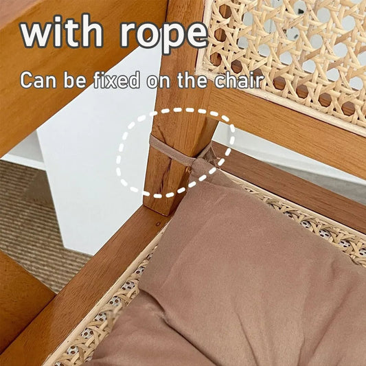 Premium Linen Cotton Square Chair Cushion with Backrest Support