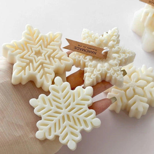 Snowflake Candle Silicone Mold - Christmas Soap Wax DIY Craft