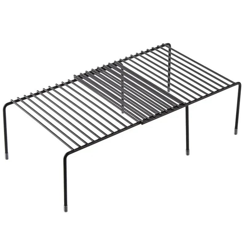 Retractable Iron Seasoning Rack Cabinet Organizer w/ Basket & Spoon