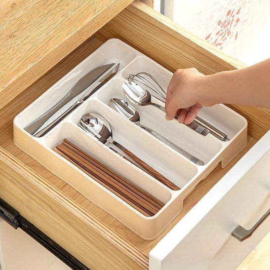 Adjustable Kitchen Drawer Organizer Divider Tray for Utensils