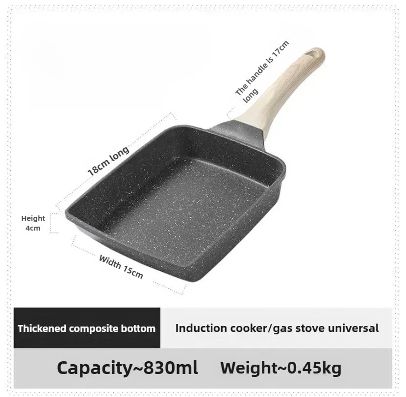 Rectangle Granite Stone Tamagoyaki Pan Nonstick Japanese Egg Frying
