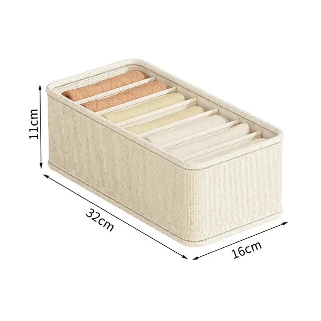 Multi-Compartment Underwear Bra Sock Drawer Organizer Storage Box
