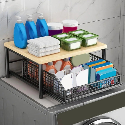 Multi-Tier Kitchen Storage Rack with Drawer - Vegetable Organizer