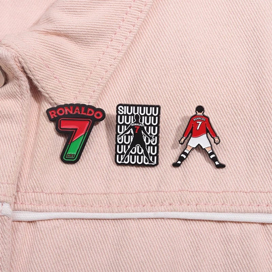 Football Star Enamel Lapel Pin - Professional Athlete Badge Brooch