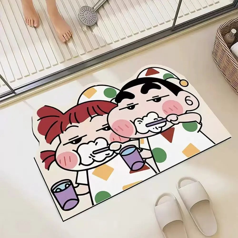 Quick Dry Anime Cartoon Bathroom Mat Soft Water Absorbent Shower