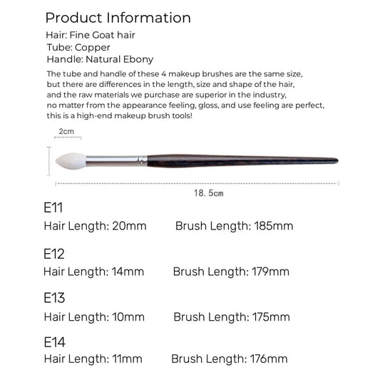 Natural Goat Hair Eyeshadow Blending Brush - Ebony Handle Makeup Tool