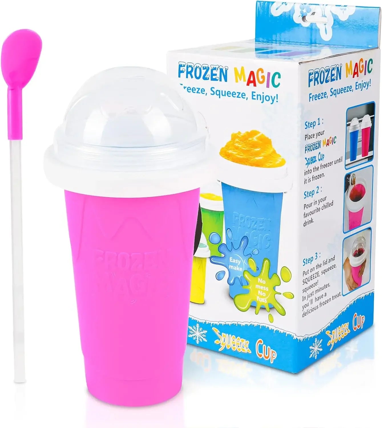 DIY Frozen Smoothie Maker Cup - Portable Slushie Ice Cream Bottle
