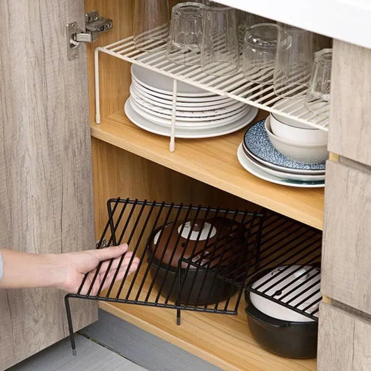 Retractable Iron Seasoning Rack Cabinet Organizer w/ Basket & Spoon