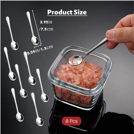 304 Stainless Steel Coffee Scoop Set - 8 Teardrop Spoons Rust-Proof