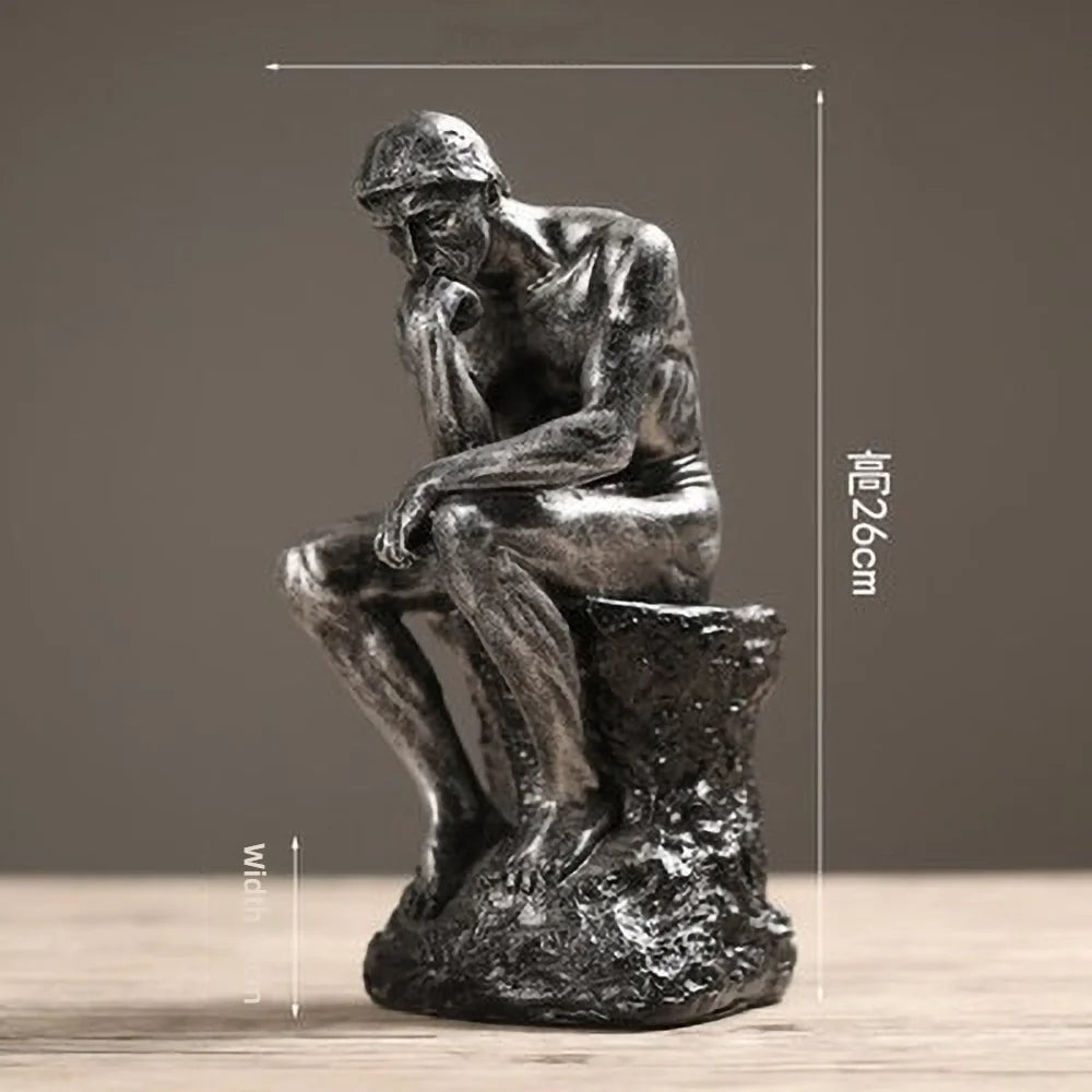Nordic Minimalist Thinker Statue Resin Sandstone Office Decor Gift