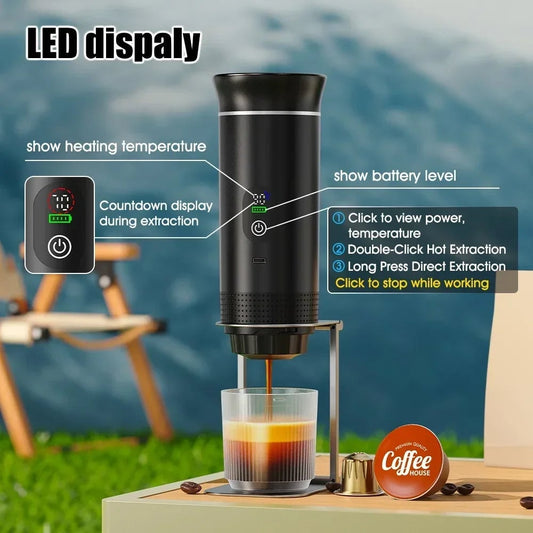 3-in-1 Portable Espresso Machine Digital Display Car Home Coffee Maker