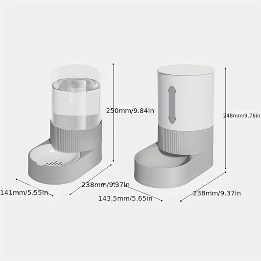 Large Capacity Automatic Cat Feeder & Water Dispenser Set