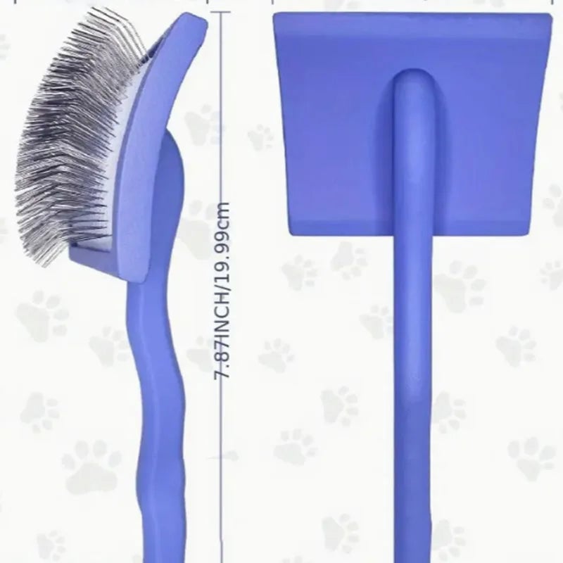 Professional Pet Deshedding Rake Long Handle Hair Remover Brush