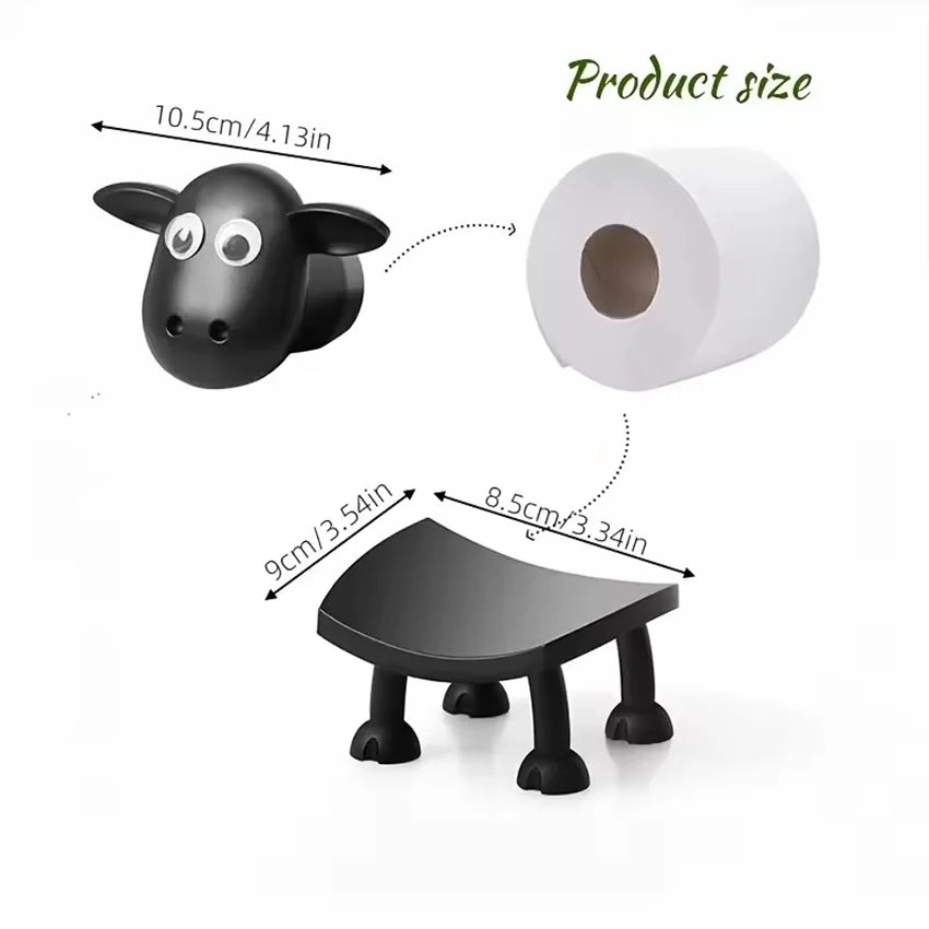 Adorable Sheep-Shaped Toilet Paper Holder - Durable Plastic Home Decor Holiday Party Essentials Toilet Paper Holder