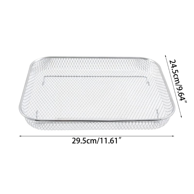 Stainless Steel Air Fryer Basket Oven Crisper Tray Large Capacity