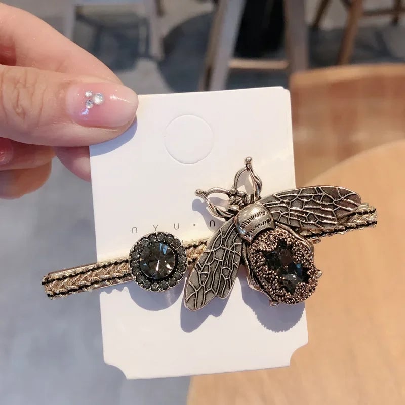 Crystal Rhinestone Hair Scrunchies - Elastic Retro Bee Design