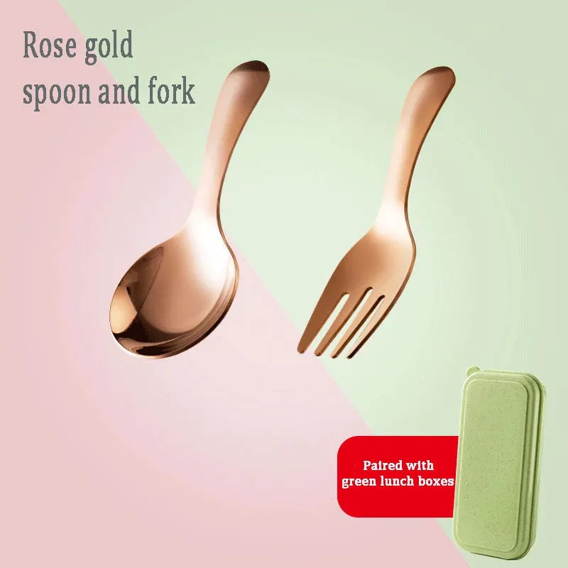 304 Stainless Steel Portable Spoon Fork Set - Outdoor Camping