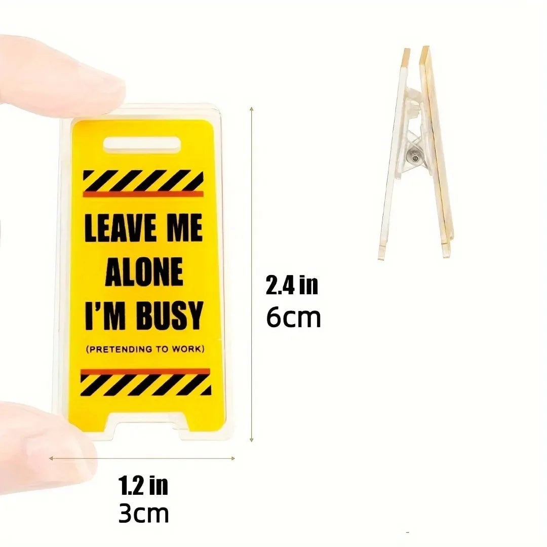 Acrylic Desk Sign Leave Me Alone I'm Busy - Office Humor Decor Gift