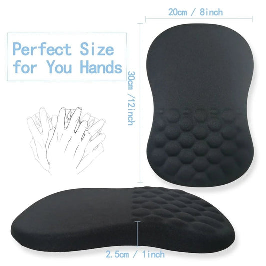 Ergonomic Memory Foam Wrist Rest Mouse Pad - Non-Slip Computer Support