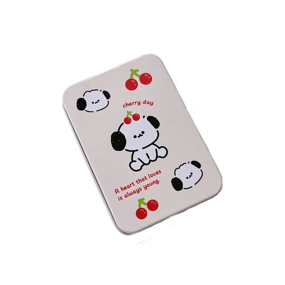 Rectangular Tinplate Puppy Storage Box - Mini Metal Cartoon Organizer