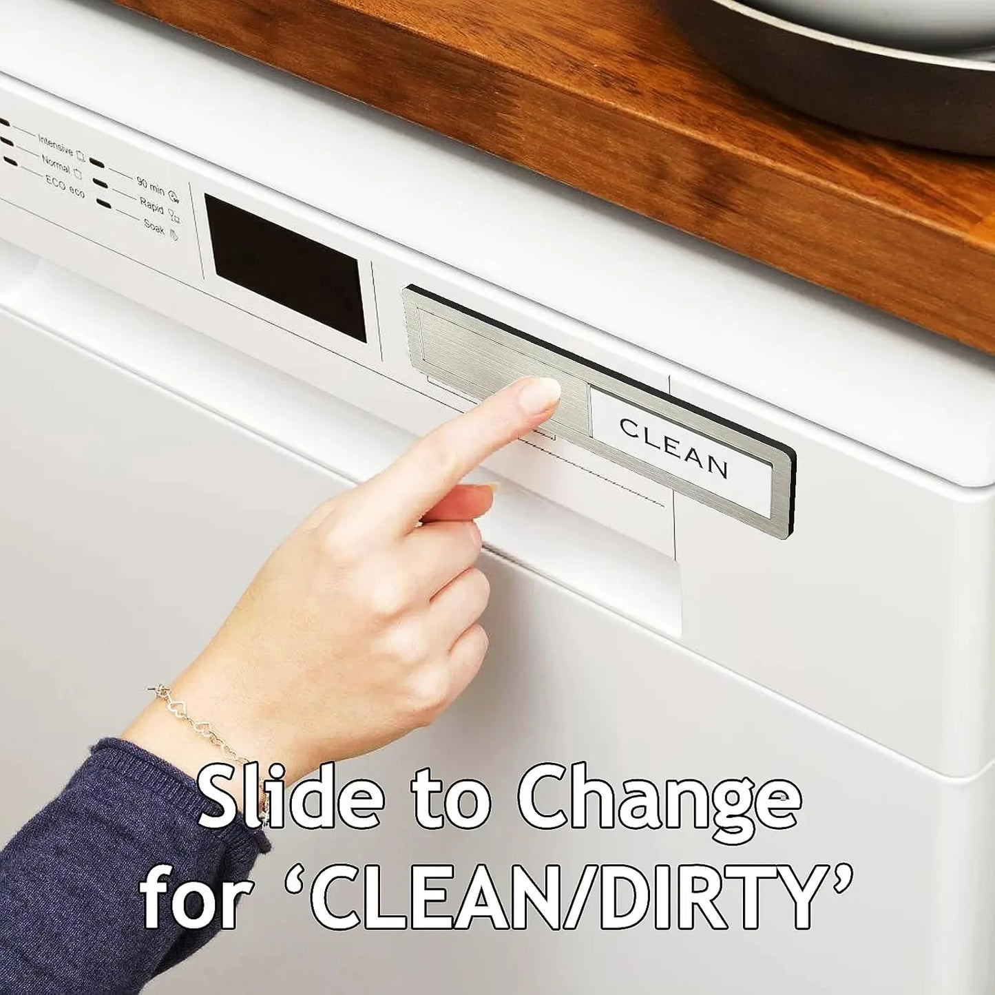 Premium Stainless Steel Dishwasher Clean Dirty Magnet Black White