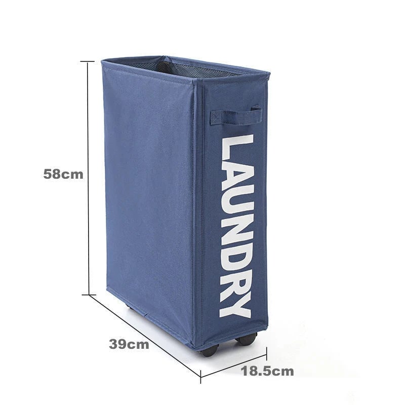 Large Wheeled Laundry Basket - Foldable Waterproof Storage Bag