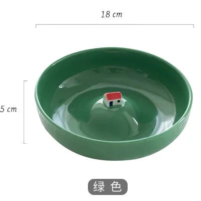 Ceramic Abstract Fruit Salad Bowls - 3D House Design Tableware Set