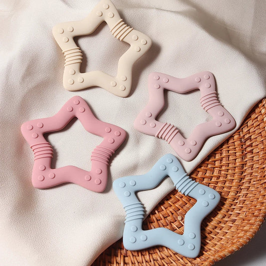 Food Grade Silicone Heart Star Teether - Baby Teething Toy 2024