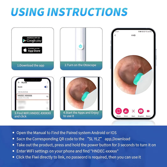 Wireless HD Camera Ear Pick Tool - Visual Earwax Removal Kit