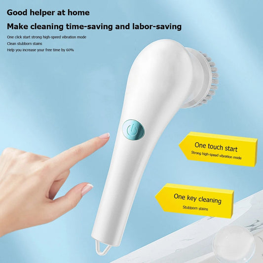Electric Spin Cleaning Brush 5-Head Wireless Handheld Scrubber