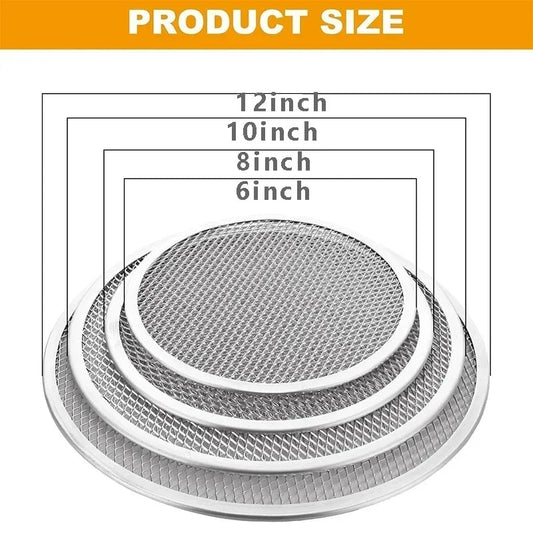 Round Aluminum Pizza Baking Screen with Holes 8-14 Inch Non-Stick