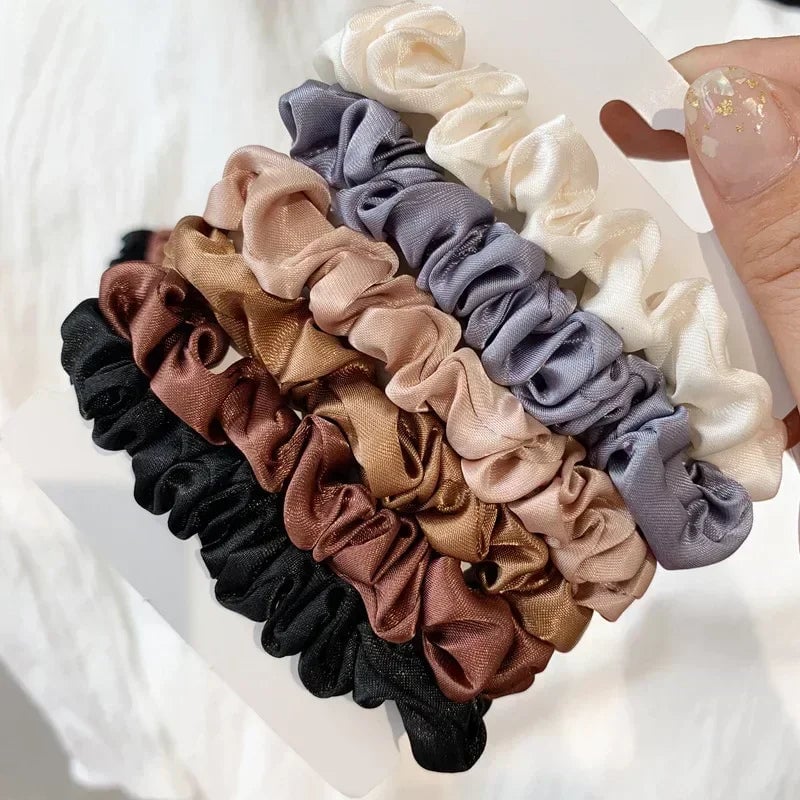 Satin Elastic Headbands 6/12 PCS - Silk-Soft Hair Accessories