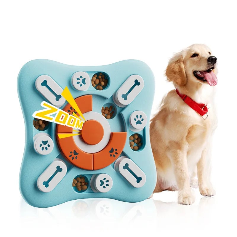 Interactive Slow Feeder Dog Bowl - IQ Puzzle NonSlip Food Dispenser