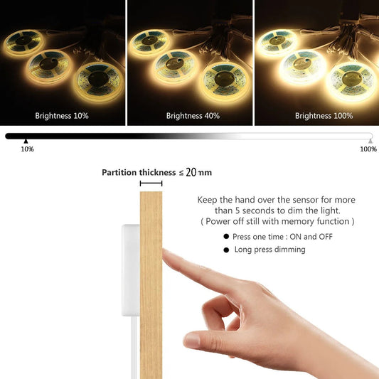 320 LED COB Wall Light Touch Dimmer Switch Indoor Lamp